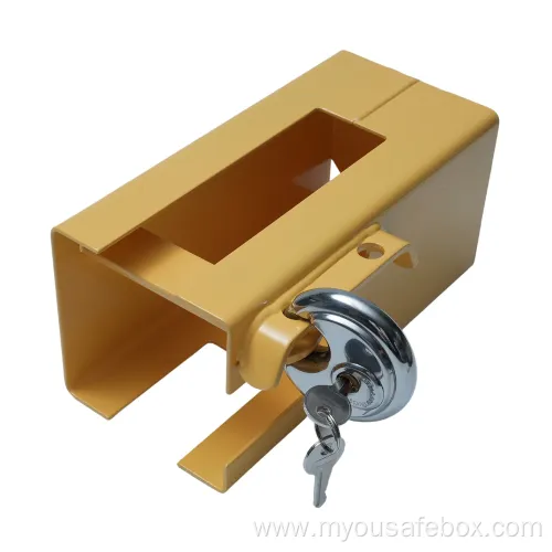 Durable Yellow Square Powder Coated Trailer Hitch Lock